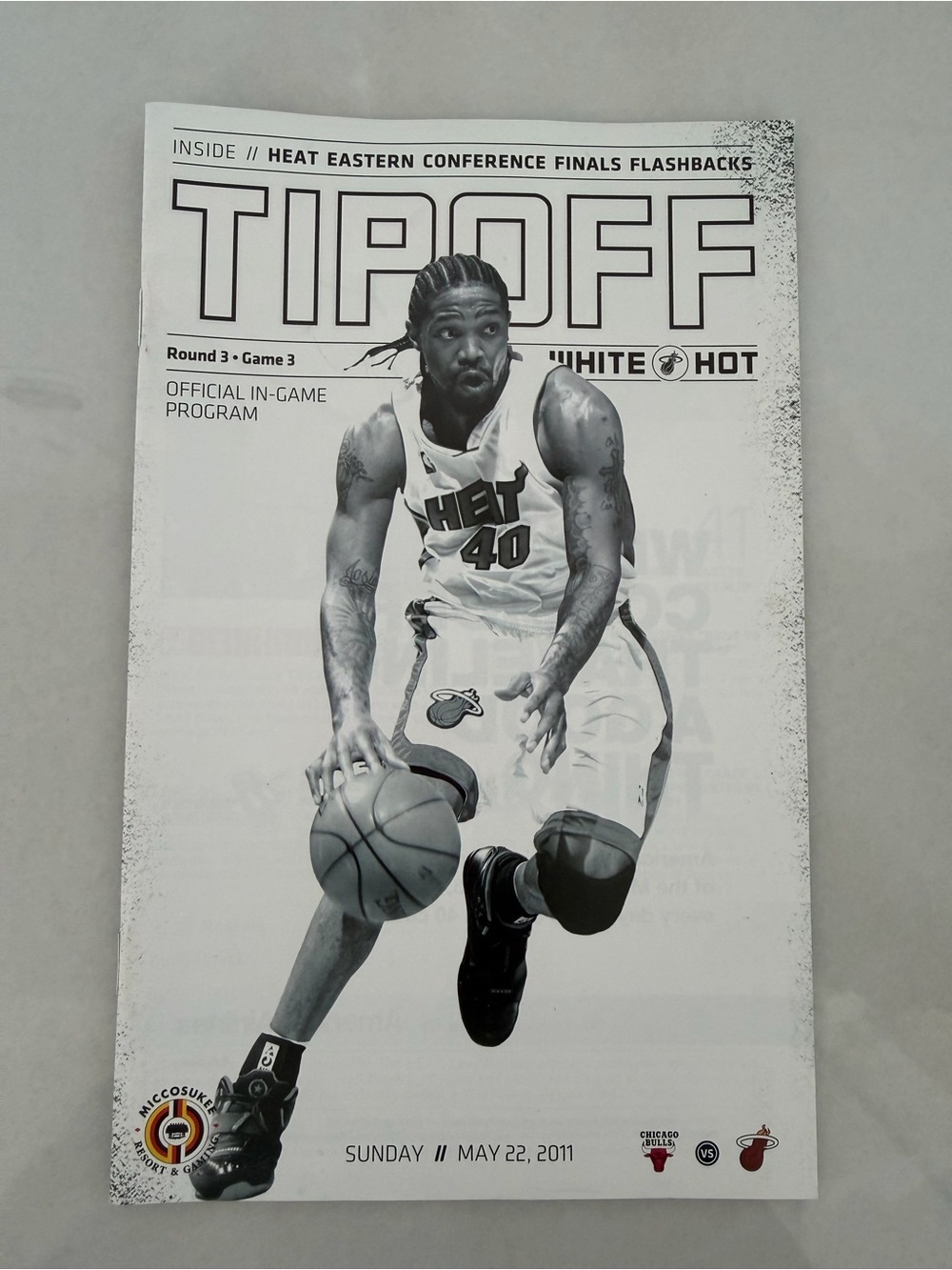 Official Miami Heat Eastern Conference Finals Game Program 5.22.2011 vs Bulls